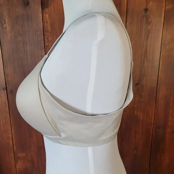 Aerie Real Sunnie Wireless Light Weight Bra 34C Silver Gray Subtle Shimmer Comfy - Picture 7 of 10